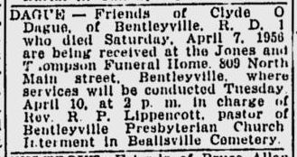 Clyde O. Dague obit
